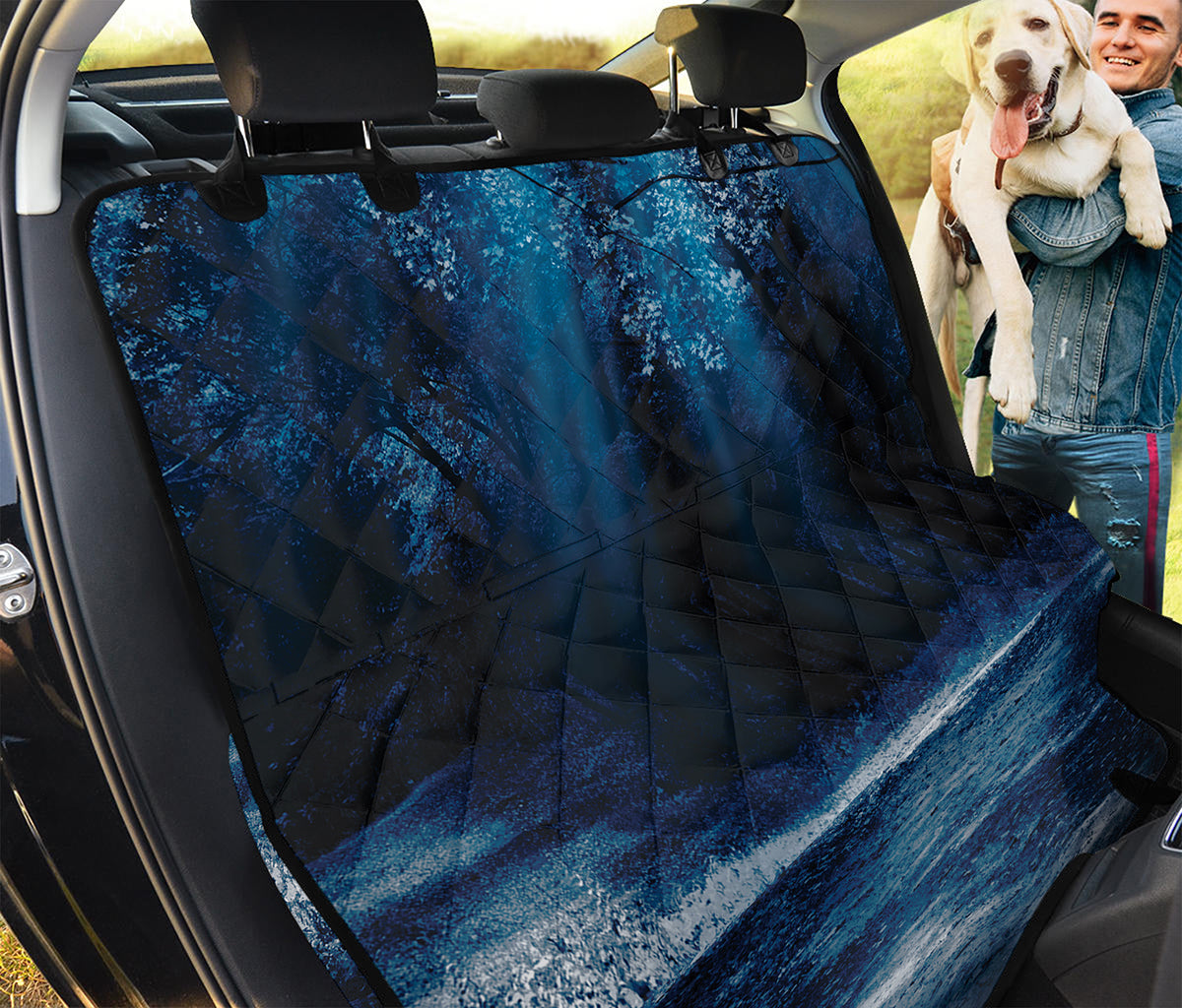 Night Forest And Moonlight Print Pet Car Back Seat Cover