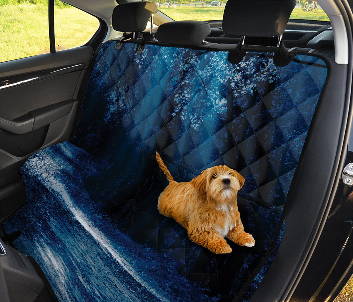 Night Forest And Moonlight Print Pet Car Back Seat Cover