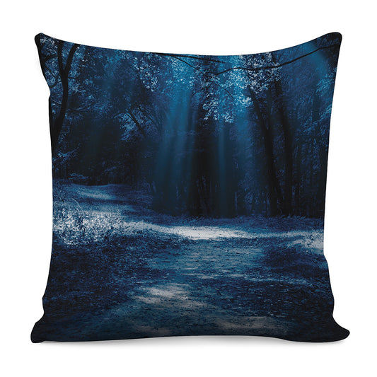 Night Forest And Moonlight Print Pillow Cover