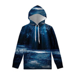 Night Forest And Moonlight Print Pullover Hoodie
