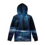 Night Forest And Moonlight Print Pullover Hoodie
