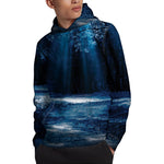Night Forest And Moonlight Print Pullover Hoodie