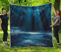 Night Forest And Moonlight Print Quilt