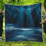 Night Forest And Moonlight Print Quilt