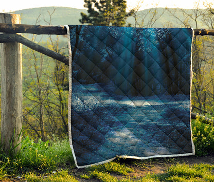 Night Forest And Moonlight Print Quilt
