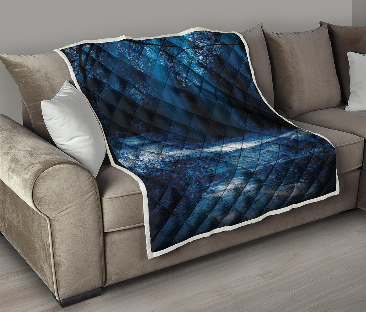 Night Forest And Moonlight Print Quilt