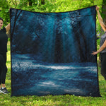 Night Forest And Moonlight Print Quilt
