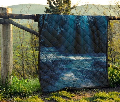 Night Forest And Moonlight Print Quilt