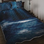 Night Forest And Moonlight Print Quilt Bed Set