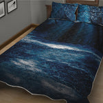 Night Forest And Moonlight Print Quilt Bed Set