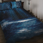 Night Forest And Moonlight Print Quilt Bed Set