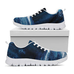 Night Forest And Moonlight Print White Sneakers