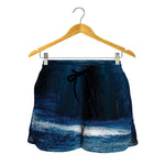 Night Forest And Moonlight Print Women's Shorts