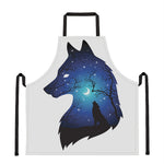 Night Forest Wolf Spirit Print Apron