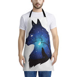 Night Forest Wolf Spirit Print Apron
