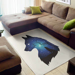 Night Forest Wolf Spirit Print Area Rug