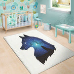 Night Forest Wolf Spirit Print Area Rug