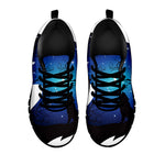Night Forest Wolf Spirit Print Black Sneakers