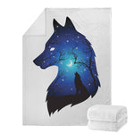 Night Forest Wolf Spirit Print Blanket