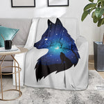 Night Forest Wolf Spirit Print Blanket