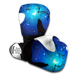 Night Forest Wolf Spirit Print Boxing Gloves