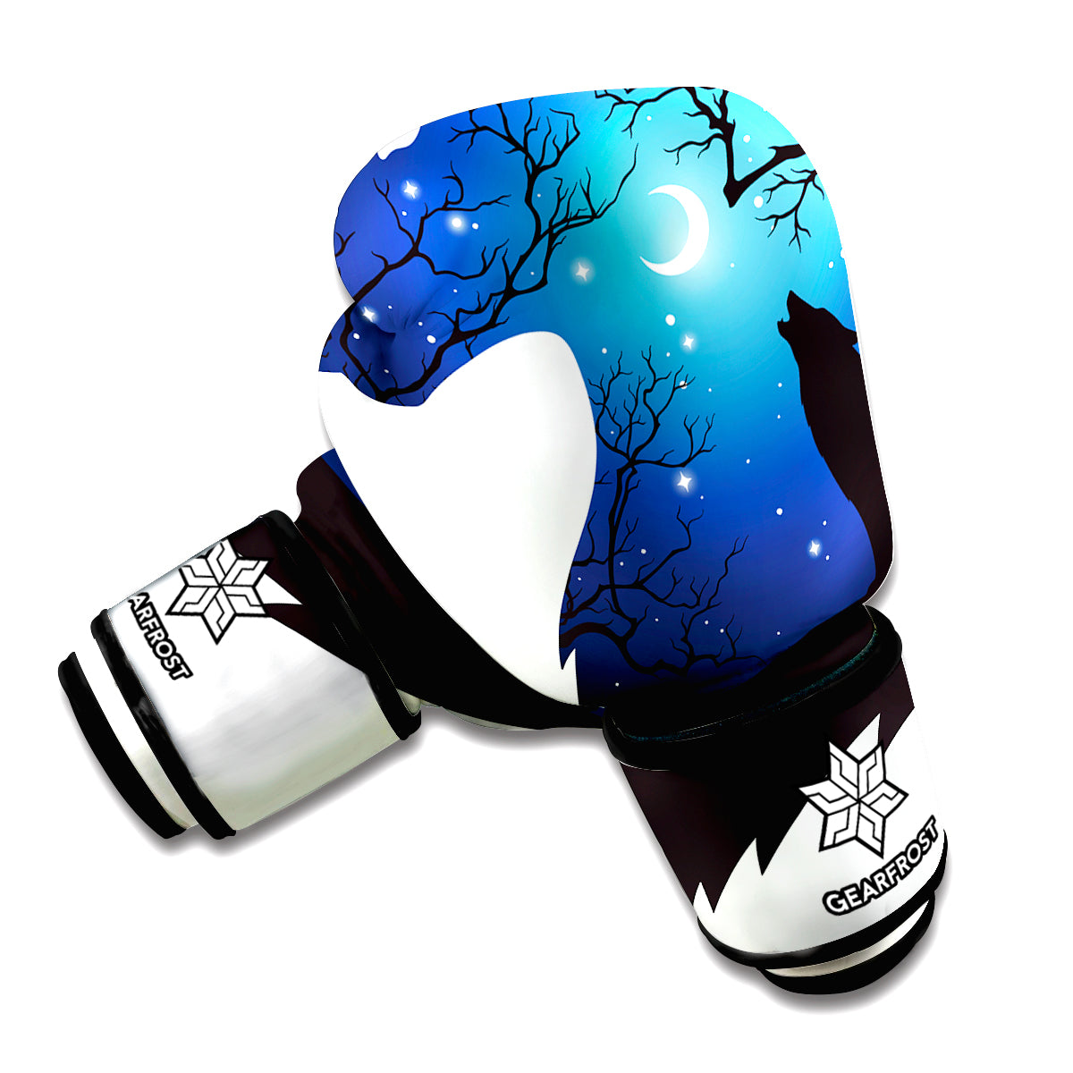 Night Forest Wolf Spirit Print Boxing Gloves