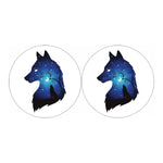 Night Forest Wolf Spirit Print Car Coasters