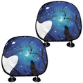 Night Forest Wolf Spirit Print Car Headrest Covers