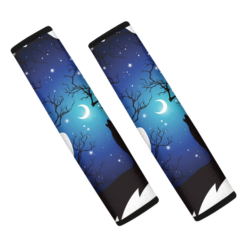 Night Forest Wolf Spirit Print Car Seat Belt Covers