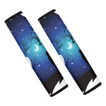 Night Forest Wolf Spirit Print Car Seat Belt Covers