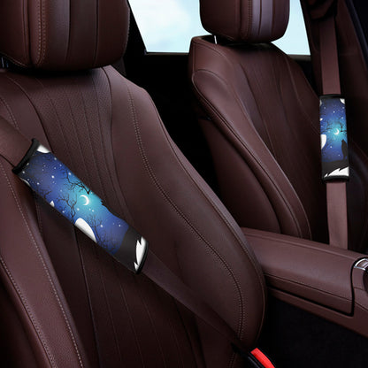Night Forest Wolf Spirit Print Car Seat Belt Covers