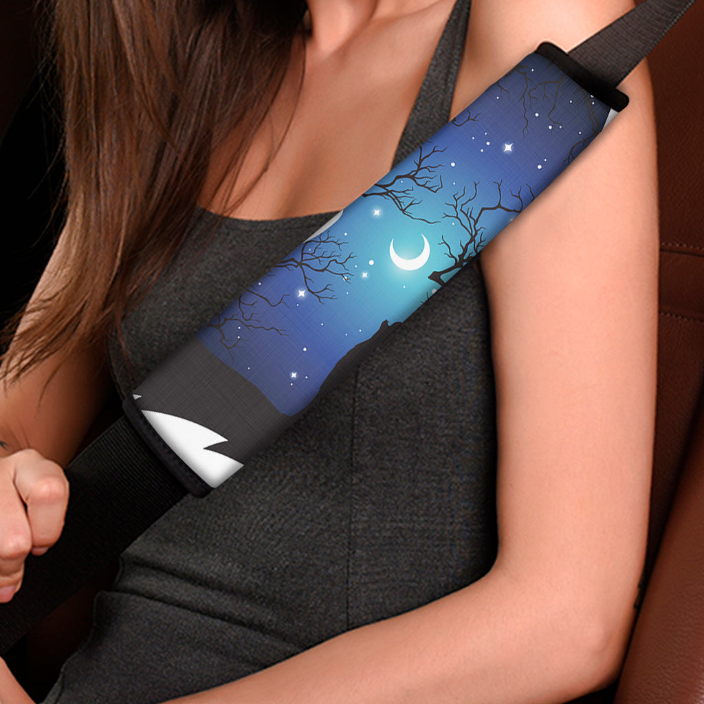 Night Forest Wolf Spirit Print Car Seat Belt Covers