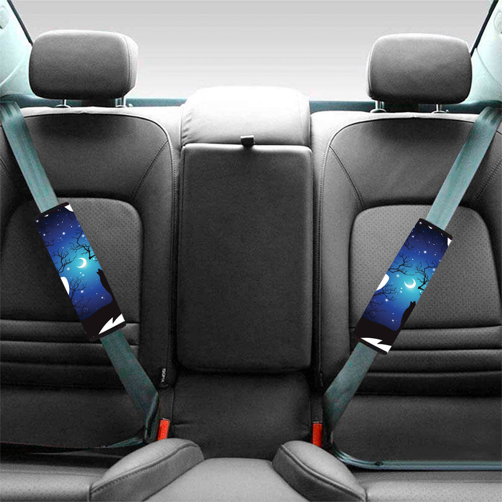 Night Forest Wolf Spirit Print Car Seat Belt Covers