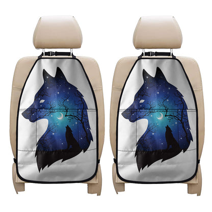 Night Forest Wolf Spirit Print Car Seat Organizers