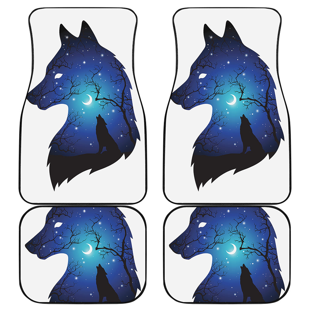Night Forest Wolf Spirit Print Front and Back Car Floor Mats