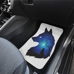 Night Forest Wolf Spirit Print Front Car Floor Mats