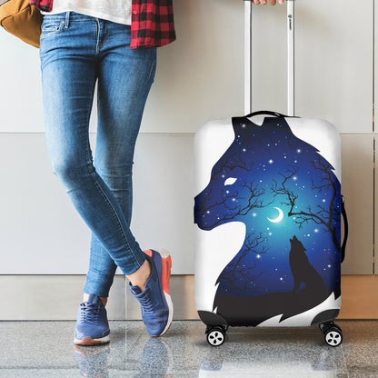Night Forest Wolf Spirit Print Luggage Cover