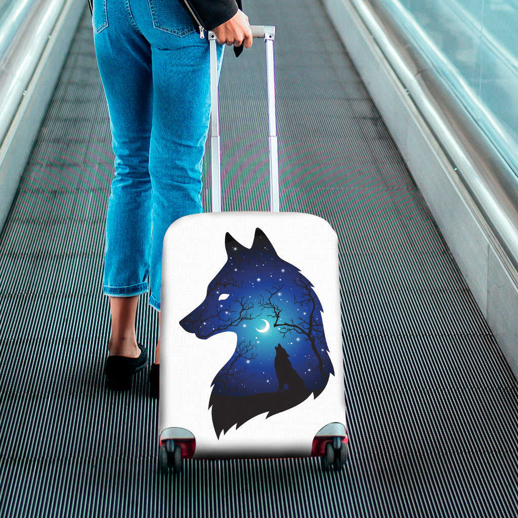 Night Forest Wolf Spirit Print Luggage Cover