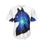 Night Forest Wolf Spirit Print Men's Baseball Jersey