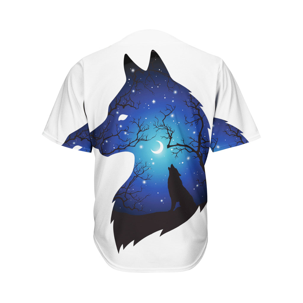 Night Forest Wolf Spirit Print Men's Baseball Jersey