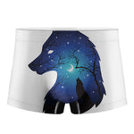 Night Forest Wolf Spirit Print Men's Boxer Briefs