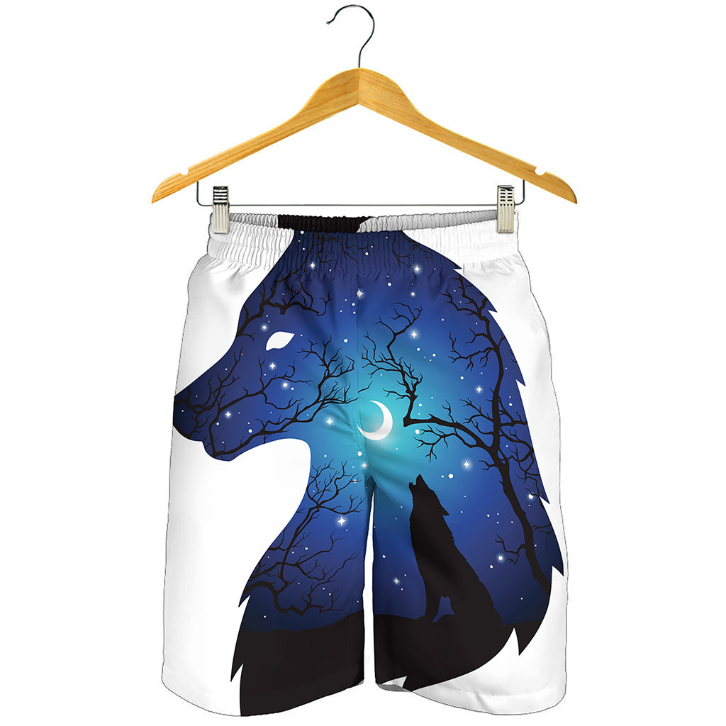 Night Forest Wolf Spirit Print Men's Shorts