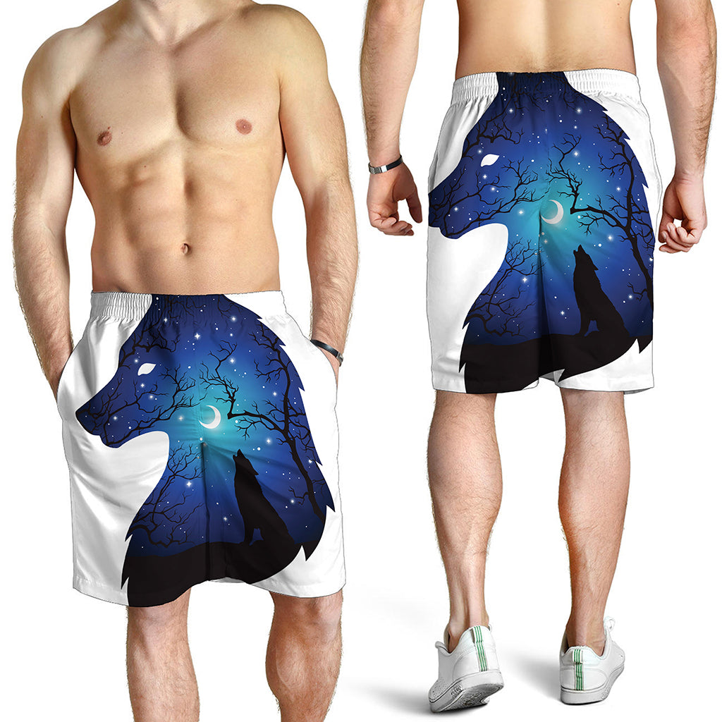Night Forest Wolf Spirit Print Men's Shorts