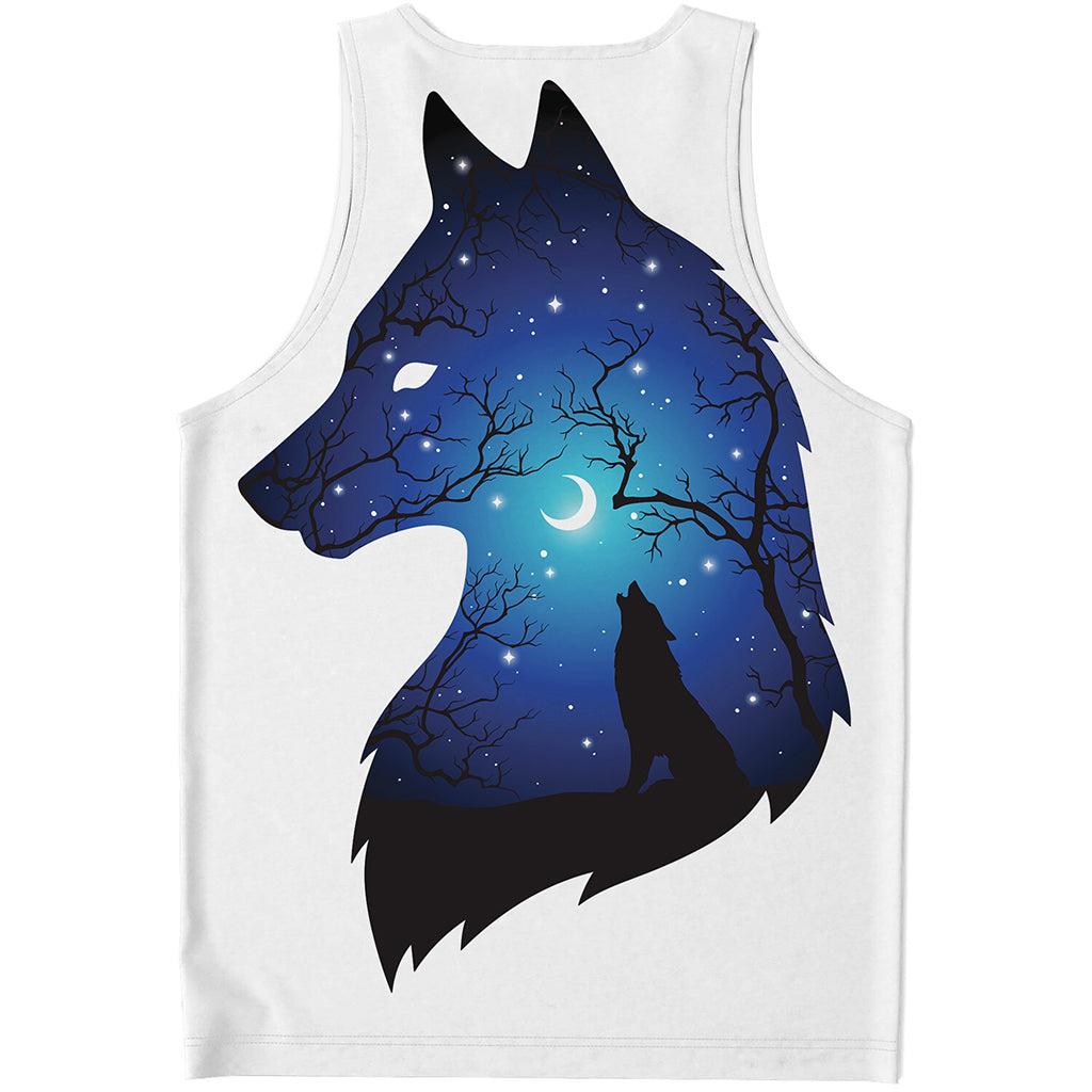 Night Forest Wolf Spirit Print Men's Tank Top