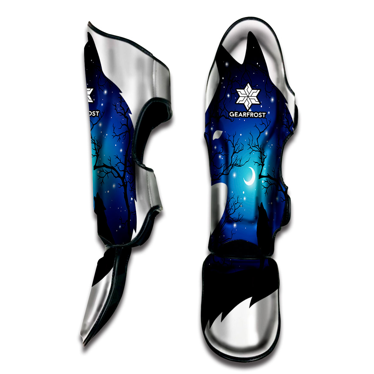 Night Forest Wolf Spirit Print Muay Thai Shin Guard