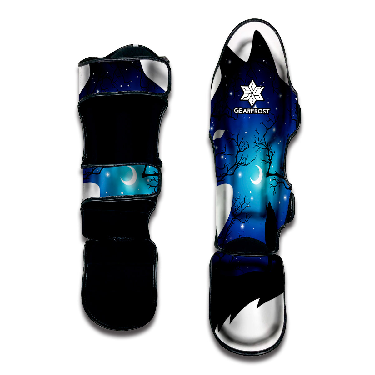 Night Forest Wolf Spirit Print Muay Thai Shin Guard