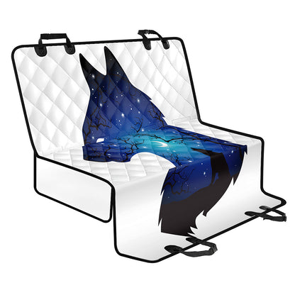 Night Forest Wolf Spirit Print Pet Car Back Seat Cover