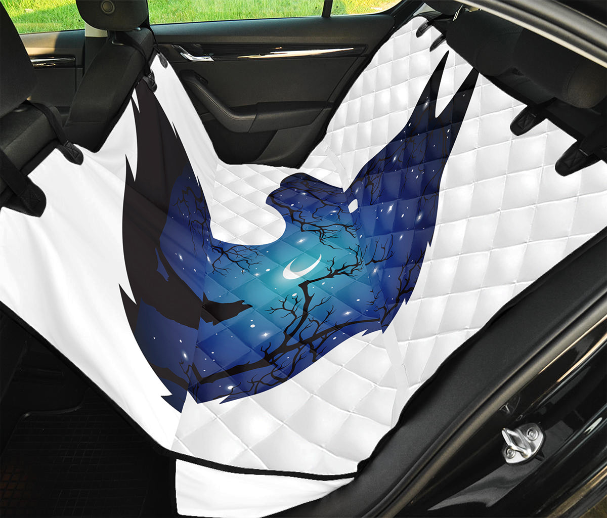 Night Forest Wolf Spirit Print Pet Car Back Seat Cover