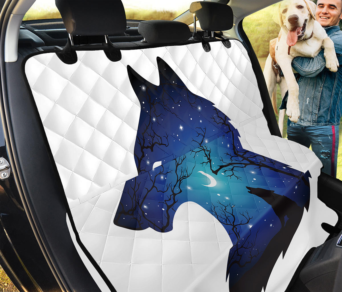 Night Forest Wolf Spirit Print Pet Car Back Seat Cover