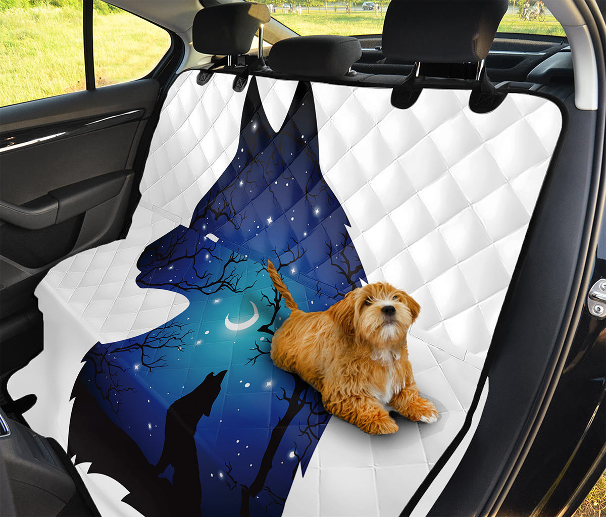 Night Forest Wolf Spirit Print Pet Car Back Seat Cover